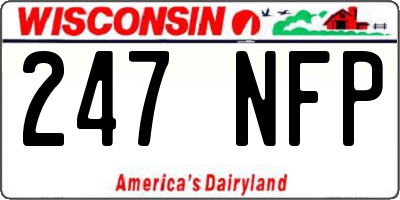 WI license plate 247NFP