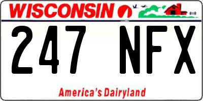 WI license plate 247NFX
