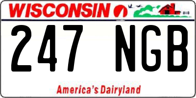 WI license plate 247NGB