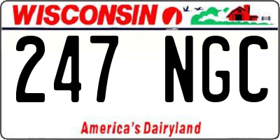 WI license plate 247NGC