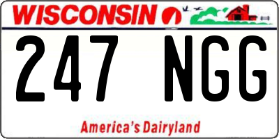 WI license plate 247NGG