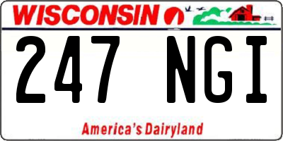 WI license plate 247NGI