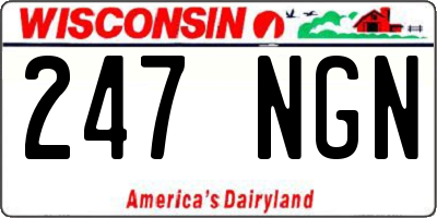 WI license plate 247NGN