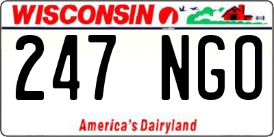 WI license plate 247NGO