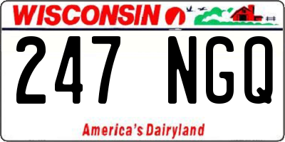 WI license plate 247NGQ