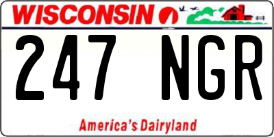 WI license plate 247NGR