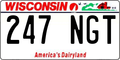WI license plate 247NGT