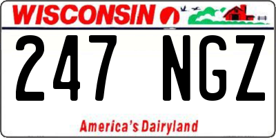 WI license plate 247NGZ