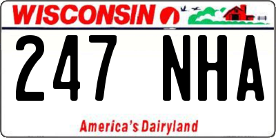 WI license plate 247NHA