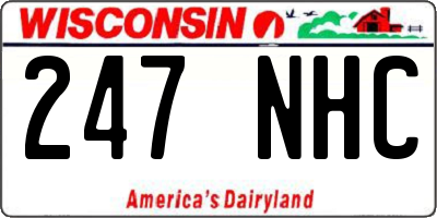 WI license plate 247NHC