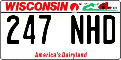 WI license plate 247NHD