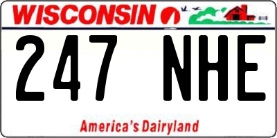 WI license plate 247NHE