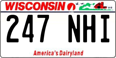 WI license plate 247NHI