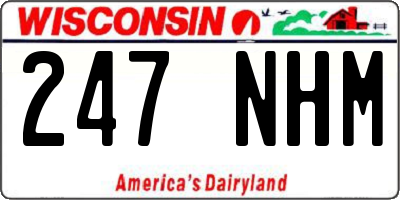 WI license plate 247NHM