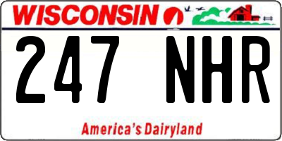 WI license plate 247NHR