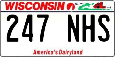 WI license plate 247NHS