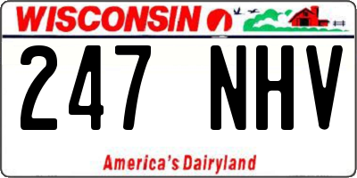 WI license plate 247NHV