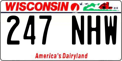 WI license plate 247NHW