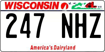 WI license plate 247NHZ