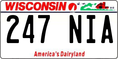 WI license plate 247NIA