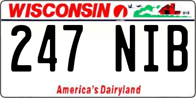 WI license plate 247NIB