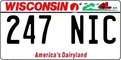 WI license plate 247NIC