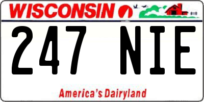WI license plate 247NIE
