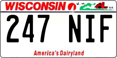 WI license plate 247NIF