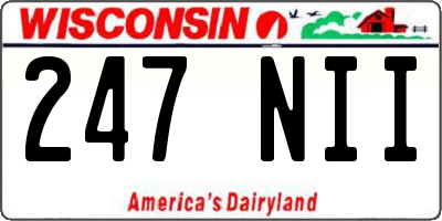 WI license plate 247NII