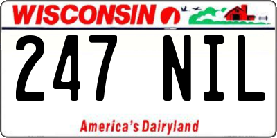 WI license plate 247NIL