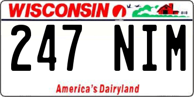 WI license plate 247NIM