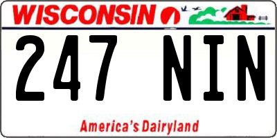 WI license plate 247NIN