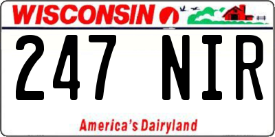 WI license plate 247NIR