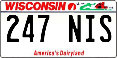 WI license plate 247NIS