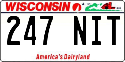 WI license plate 247NIT