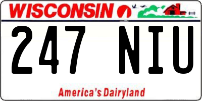 WI license plate 247NIU