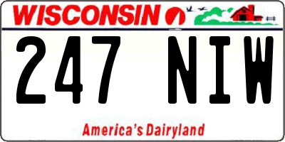 WI license plate 247NIW