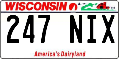 WI license plate 247NIX
