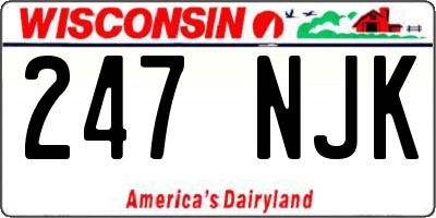 WI license plate 247NJK