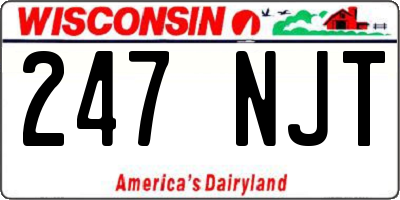 WI license plate 247NJT