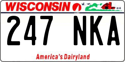 WI license plate 247NKA