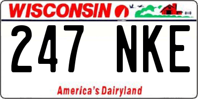 WI license plate 247NKE