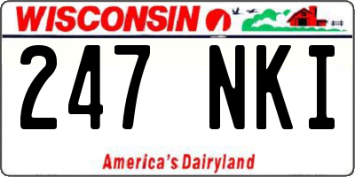 WI license plate 247NKI