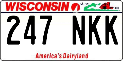 WI license plate 247NKK