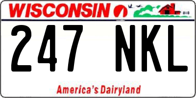 WI license plate 247NKL