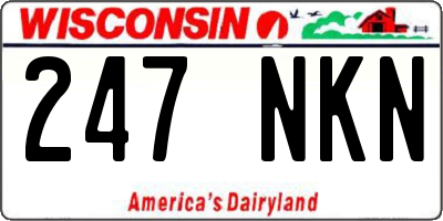 WI license plate 247NKN