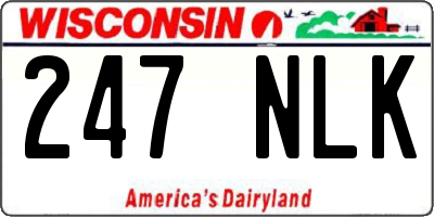 WI license plate 247NLK