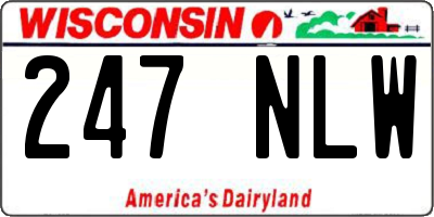 WI license plate 247NLW