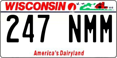 WI license plate 247NMM