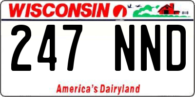 WI license plate 247NND